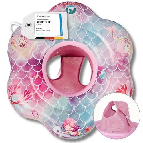 EDWEKIN Baby Schwimmring, Schwimmhilfe Meerjungfrau, Schwimmsitz Kleinkinder, Baby Float, ab 6 Monate bis 3 Jahre von EDWEKIN
