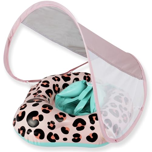 EDWEKIN® Einzigartiger Baby Schwimmring mit Leo Optik | Innovative Säugling Schwimmhilfe mit Sonnenschutzdach UPF50+ | Kinder Schwimmreifen | Baby Float für 6 Monate bis 3 Jahre von EDWEKIN