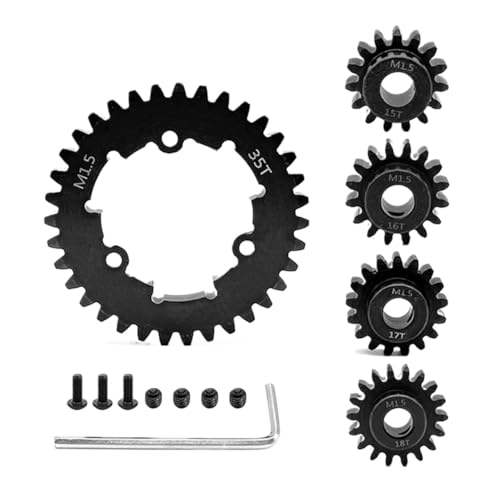 EEQANAO 1,5 Modul 35T Stirnrad M1,5 Getriebe Anzug 6447X 6448X for Tra-xxas 1/5 for X-Maxx 6S 8S 1/6 XRT RC Auto Upgrade Teile(Black 35T1516171) von EEQANAO
