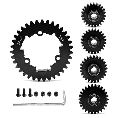 EEQANAO 1,5 Modul 35T Stirnrad M1,5 Getriebe Anzug 6447X 6448X for Tra-xxas 1/5 for X-Maxx 6S 8S 1/6 XRT RC Auto Upgrade Teile(Black 35T2324252) von EEQANAO