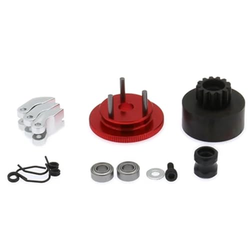 EEQANAO 13T Kupplungsschwungradsatz for RC for Ho-BBY-Modelle im Maßstab 1:8, HSP for Kyo-SHO BSD, 13T Zähne, Zahn-Hopup-Teile, N10239, Universalzubehör(Rood) von EEQANAO