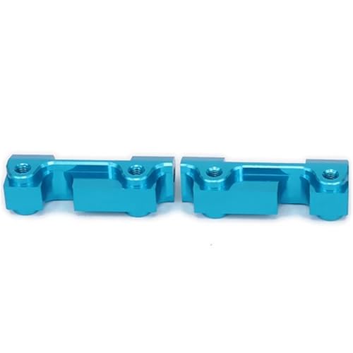 EEQANAO 2 STÜCKE Aluminiumlegierung Vorne/Hinten Aufhängung Feste Halterung for RC Auto 1/10 FS Truck Buggy 53810 Hop-Up verbesserte Teile(Blauw) von EEQANAO