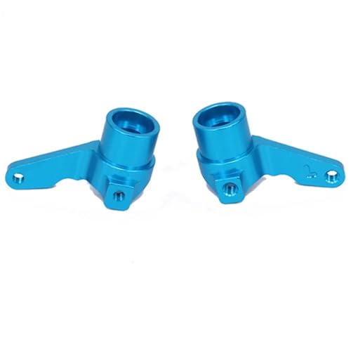 EEQANAO 2 STÜCKE for RCA-WD Alloy Steering Hub Carrier for Rc for Ho-BBY Modellauto 1/10 for Ky-osho for Opt-ima 4Wd Lenkblöcke Knuckle Arm Buggy Off-Road(Blauw) von EEQANAO