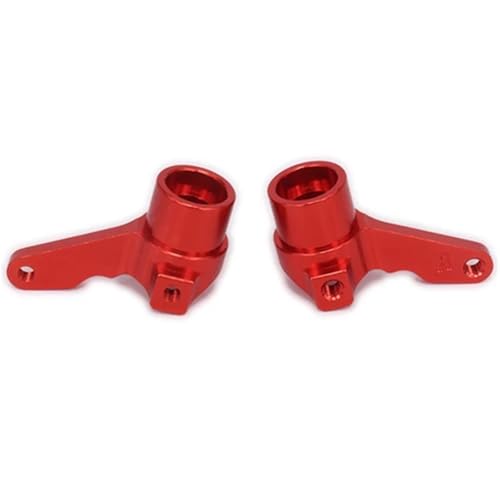 EEQANAO 2 STÜCKE for RCA-WD Alloy Steering Hub Carrier for Rc for Ho-BBY Modellauto 1/10 for Ky-osho for Opt-ima 4Wd Lenkblöcke Knuckle Arm Buggy Off-Road(Rood) von EEQANAO