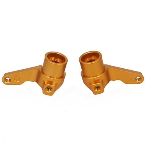 EEQANAO 2 STÜCKE for RCA-WD Alloy Steering Hub Carrier for Rc for Ho-BBY Modellauto 1/10 for Ky-osho for Opt-ima 4Wd Lenkblöcke Knuckle Arm Buggy Off-Road(Yellow) von EEQANAO