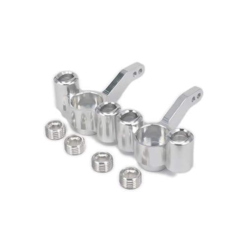 EEQANAO 2 stücke Legierung Aluminium Steering Hub Carrier (L/R) Knuckles 511484 for Rc Auto 1/10 FS LKW Buggy 53810 Verbesserte Hop-Up Teile(Silver) von EEQANAO