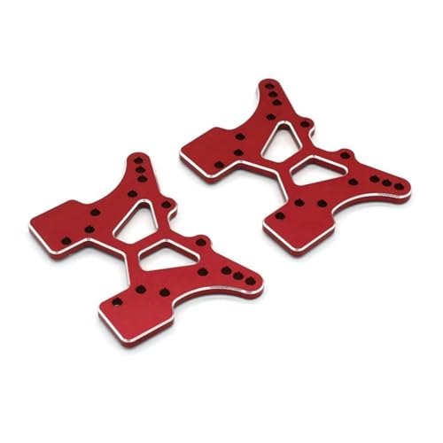 EEQANAO 2Pcs Metall Vorne Und Hinten Shock Tower EA1004 for JLB for Racing for CHEE-TAH 11101 21101 J3 for SPE-ed 1/10 RC Auto Upgrade Teile(Rood) von EEQANAO