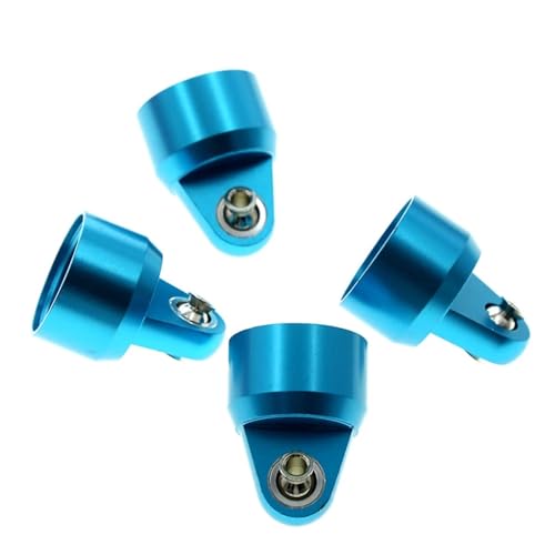 EEQANAO 4 Stück Metall-Stoßdämpfer-Kappenabdeckung for TRA-XXAS 1/5 for X-MAXX 6S 8S RC-Auto-Upgrade-Teile-Zubehör(Light Blue) von EEQANAO