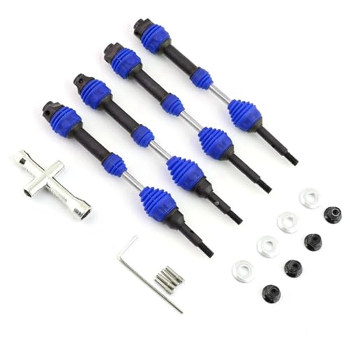 EEQANAO 4-teilige vordere und hintere Antriebswelle aus Stahl CVD for 1/10 for Tra-xxas for SLA-sh for Rus-tler for Stam-pede VXL 4X4 RC-Auto, Blau EEQANAO 4-teilige vordere und hintere Antriebswelle aus Stahl CVD for 1/10 for Tra-xxas for SLA-sh for Rus-tler for Stam-pede VXL 4X4 RC-Auto, Blau von EEQANAO