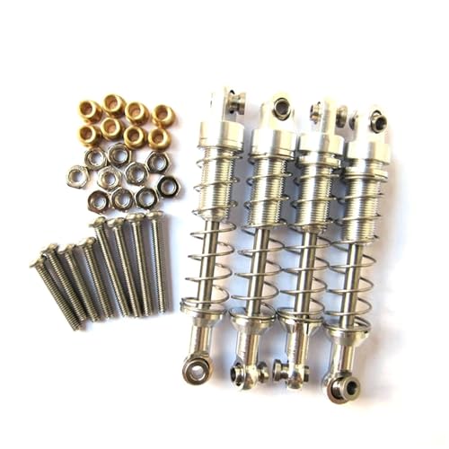 EEQANAO 4-teiliger Stoßdämpfer-Dämpfer for WPL C14 C24 MN D90 D91 D99S RC-Autozubehör, Silber von EEQANAO