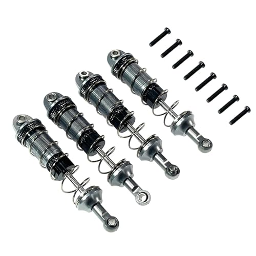 EEQANAO 4Pcs Legierung Vorne Hinten Öl Stoßdämpfer for MJX 16207 16208 16209 16210 H16 H16BM 1/16 RC Auto Upgrades Teile(Titanium Color) von EEQANAO