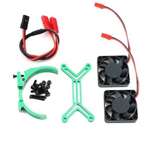 EEQANAO 5687 56113 Motor Kühlkörper Dual Lüfter Kühlkörper 56-58mm for 1/5 for Trax-xas for XMA-XX XRT for ARR-ma for Out-cast RC Auto Upgrade Teile(Light Green) von EEQANAO