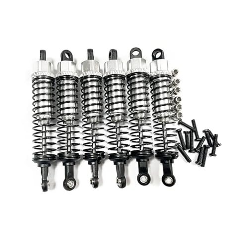 EEQANAO 6-teiliger Metallöl-Stoßdämpfer-Dämpfer for HO-SIM for XINLE-Hong XLH 9125 9155 9156 1/10 1/12 RC-Auto-Upgrade-Teile-Zubehör, 4 von EEQANAO