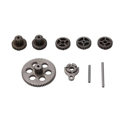 EEQANAO 8-teiliges Getriebe-Set aus gehärtetem Stahl for FMS FCX24 1/24 RC-Auto-Upgrade-Teile von EEQANAO