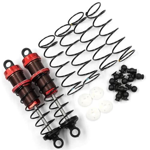 EEQANAO Aluminium Big BORE GO 80MM DÄMPFER Set 2 STÜCKE for 1/10 RC Offroad Buggy # for BBG-0080(Rood) von EEQANAO