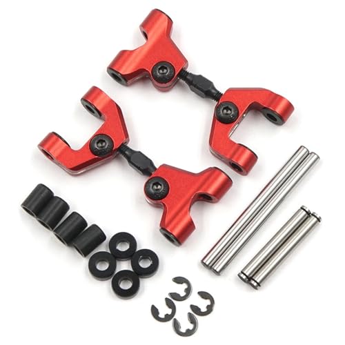 EEQANAO Aluminium-Hinterarm-Set for Tam-iya TT-01 TT-01E # for TATT-039RD for TATT-039BU(Rood) von EEQANAO