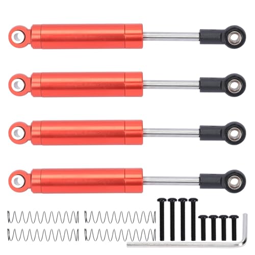 EEQANAO Aluminium vorne/hinten eingebaute Federstoßdämpfer for 1/18 Axial UTB18 for Capra Trail Buggy Crawler Upgrade-Teile(Rood) von EEQANAO