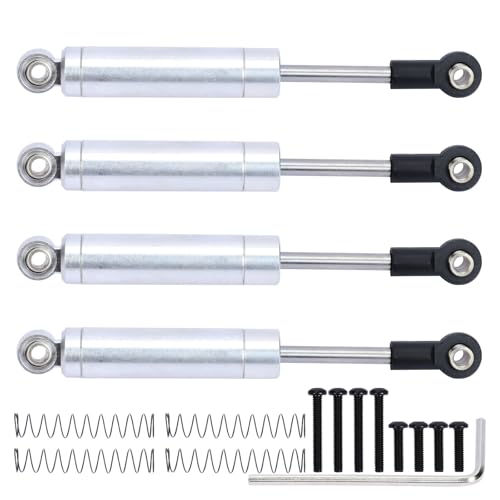 EEQANAO Aluminium vorne/hinten eingebaute Federstoßdämpfer for 1/18 Axial UTB18 for Capra Trail Buggy Crawler Upgrade-Teile(Silver) von EEQANAO