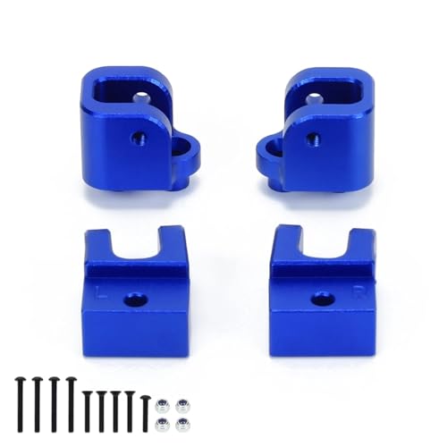 EEQANAO Aluminiumlegierung-Achsgehäuse, obere Spurstangenhalterung for 1-10 for Losi for Ba-ja Rey for Ham-mer Rey U4 RC-Auto, verbessertes Teil(Navy Blue) von EEQANAO