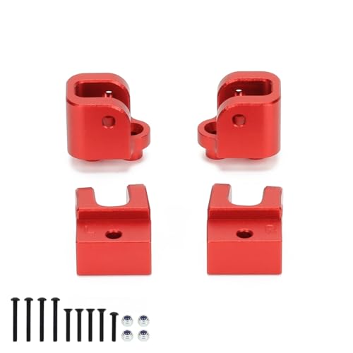 EEQANAO Aluminiumlegierung-Achsgehäuse, obere Spurstangenhalterung for 1-10 for Losi for Ba-ja Rey for Ham-mer Rey U4 RC-Auto, verbessertes Teil(Rood) von EEQANAO