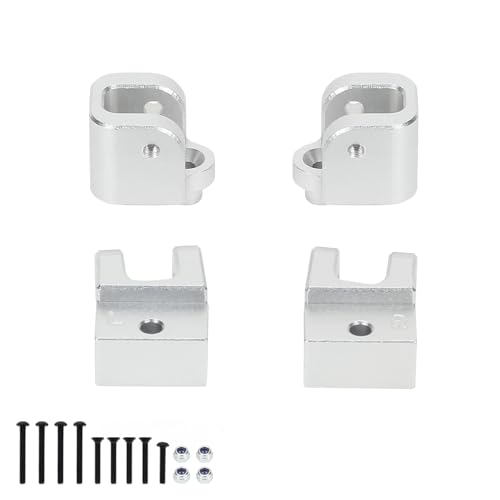 EEQANAO Aluminiumlegierung-Achsgehäuse, obere Spurstangenhalterung for 1-10 for Losi for Ba-ja Rey for Ham-mer Rey U4 RC-Auto, verbessertes Teil(Silver) von EEQANAO