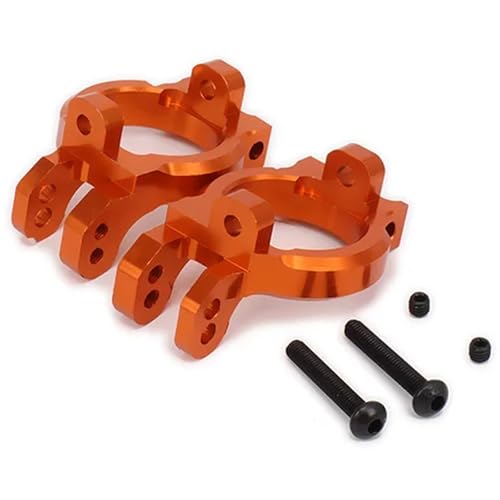 EEQANAO C Hub Carrier (l/r) Aluminium for RC Hobby Modellauto 1/10 Axial Yeti Rock Racer Desert Buggy Crawler Upgraded for Hop-Up Teile AX90026(Orange) von EEQANAO