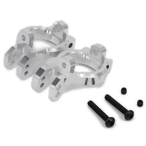 EEQANAO C Hub Carrier (l/r) Aluminium for RC Hobby Modellauto 1/10 Axial Yeti Rock Racer Desert Buggy Crawler Upgraded for Hop-Up Teile AX90026(Silver) von EEQANAO