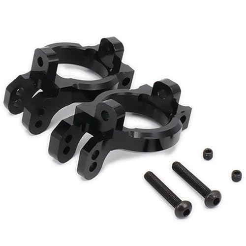 EEQANAO C Hub Carrier (l/r) Aluminium for RC Hobby Modellauto 1/10 Axial Yeti Rock Racer Desert Buggy Crawler Upgraded for Hop-Up Teile AX90026(Zwart) von EEQANAO