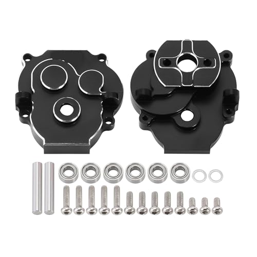 EEQANAO CNC-Aluminium-Getriebegehäuse mit Lagern for 1/18 RC Crawler TRX4M Upgrade (4M-51)(Zwart) von EEQANAO