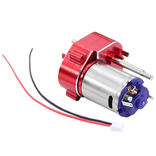 EEQANAO CNC Metall Getriebe 370 Motor Getriebe Motor Getriebe mit Getriebe for MN78 MN82 LC79 1/12 RC Crawler Auto Upgrade Teile(Rood) von EEQANAO