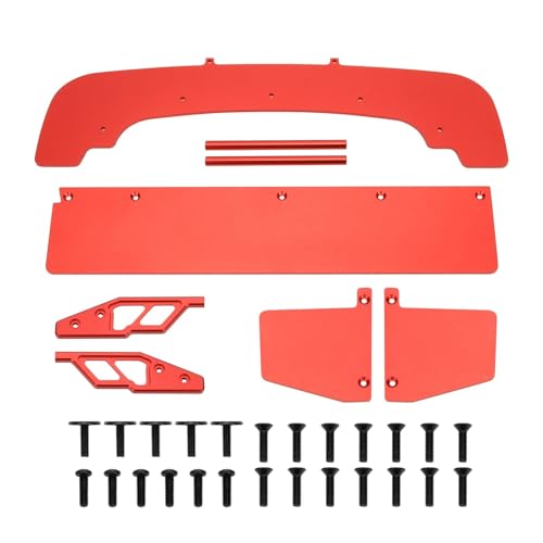 EEQANAO Legierung Front Splitter mit Tier Stoßstange Schutz und Seite Rock Set for ARR-ma 1-7 6s for Infra-ction(Rood) von EEQANAO