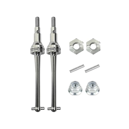 EEQANAO Metall-Frontantriebswelle CVD und 12 mm Radsechskant for MJX for Hyper Go H16 16207 16208 16209 16210 1/16 RC Car Upgrade-Teile von EEQANAO