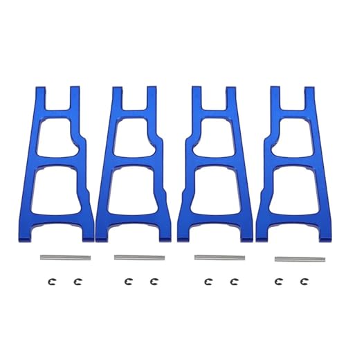 EEQANAO Metall-Vorder- und Hinterradaufhängungsarm-Set 3655 for 1/10 for Tra-xxas for SLA-sh 4X4 for Stam-pede 4x4 for Rus-tler 4WD RC Car Upgrade-Teile(Blauw) von EEQANAO