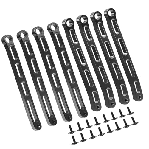 EEQANAO Neueste MN78 Metall Chassis Links Zugstange Spurstange Set for 1/12 MN78 MN-78 MN 78 RC Auto Upgrades Teile(Zwart) von EEQANAO
