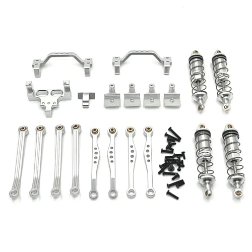 EEQANAO Verwendet for WPL C64 C74-1 JA11 RC Auto Teile Metall Verbesserte Stange Suspension Rahmen Servo Stange Sitz Stoßdämpfer(Silver) von EEQANAO