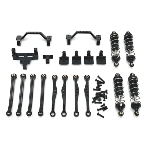 EEQANAO Verwendet for WPL C64 C74-1 JA11 RC Auto Teile Metall Verbesserte Stange Suspension Rahmen Servo Stange Sitz Stoßdämpfer(Zwart) von EEQANAO