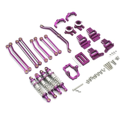 EEQANAO for JJRC C8801 C8809 AX-8560 1/18 RC Fernbedienung Auto Metall Teile Vulnerable Set(Purple) von EEQANAO
