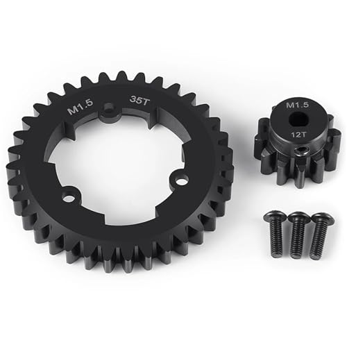 EEQANAO for MIB-IDAO Stahl 1,5 M 35 T Stirnrad 12 T Ritzel Motor Getriebe for 1/5 RC Crawler Auto for X-Maxx for XM-AXX 8 S 77086-4 6 S 77076-4 Upgrade Teile von EEQANAO