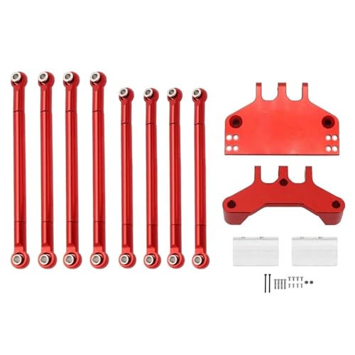 EEQANAO for MN128 MN86 MN86S MN86K MN86KS MN G500 Metall Chassis Link Stange und Servo Halterung Zugstange Montieren 1/12 RC Crawler Auto Upgrade Teile(Rood) von EEQANAO