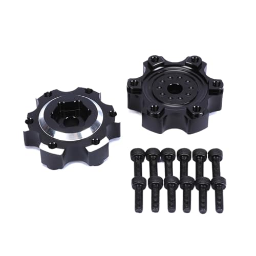 EEQANAO for RCA-WD 2/4 stücke Legierung Rad Hex Adapter 6x30 zu 12mm PRO633700 for 1/10 for Pro-Linie Serie Rad Reifen Upgrades Teile(Black 1 Set) von EEQANAO