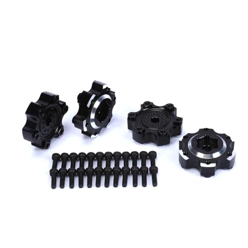 EEQANAO for RCA-WD 2/4 stücke Legierung Rad Hex Adapter 6x30 zu 12mm PRO633700 for 1/10 for Pro-Linie Serie Rad Reifen Upgrades Teile(Black 2 Set) von EEQANAO