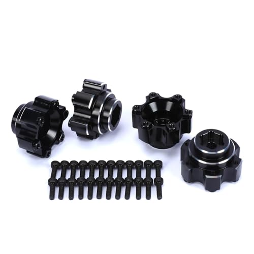 EEQANAO for RCA-WD 2/4 stücke Legierung Rad Hex Adapter 6x30 zu 12mm PRO633701 for 1/10 for Pro-Linie Serie Rad Reifen Upgrades Teile(Black 2 Set) von EEQANAO