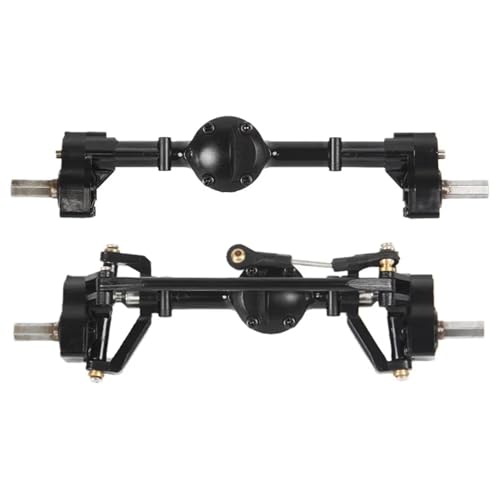 EEQANAO for WPL C14 C24 C24-1 C34 C44 B14 B24 1/16 Vordere und Hintere Portalachse mit Metallantriebswelle RC Auto Upgrade Teile(A) von EEQANAO