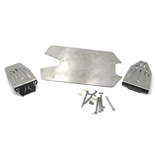 EEQANAO Edelstahl-Chassispanzerung vorne hinten Schutz-Unterfahrschutz for 1/10 for ARR-ma for VOR-TEKS for Big Rock RC-Auto-Upgrade-Teile von EEQANAO