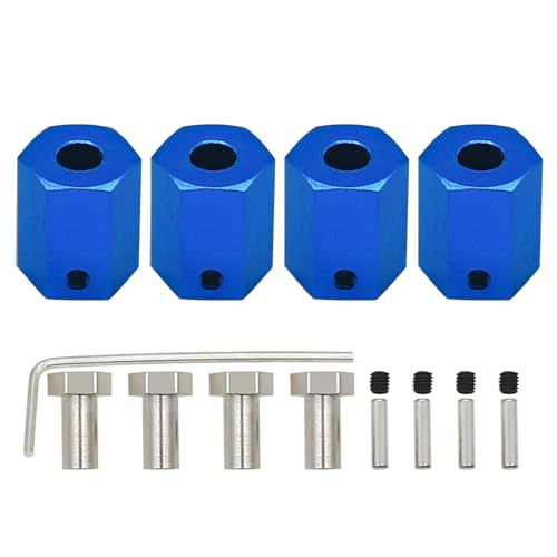 for RCA-WD Alloy 4 Stück/Set 12 mm Radsechskant-Nabenadapter for 1/10 for ARR-MA 3s und for Me-ga550 Vor-Teks for Sen-ton for Gra-nite Upgrade-Teile(Navy Blue) von EEQANAO