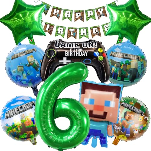 Geburtstagsdeko Junge, Folienballon, Mitgebsel Kindergeburtstag 6 Jahre, Luftballon 6 Jahre Jungen Gamer, Party Deko Geburtstagsdeko Junge, Folienballon, Mitgebsel Kindergeburtstag 6 Jahre, Luftballon 6 Jahre Jungen Gamer, Party Deko von Onetobye