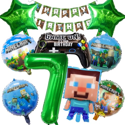 Geburtstagsdeko Junge, Folienballon, Mitgebsel Kindergeburtstag 7 Jahre, Luftballon 7 Jahre Jungen Gamer, Party Deko Geburtstagsdeko Junge, Folienballon, Mitgebsel Kindergeburtstag 7 Jahre, Luftballon 7 Jahre Jungen Gamer, Party Deko von Onetobye