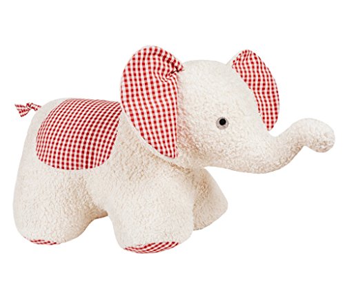 EFIE Sitz- & Spiel-Elefant XXL weiß – Bio-Kuscheltier & Sitzkissen für Kinder, aus Baumwolle (KBA), großes Spieltier GOTS Zertifiziert, 100 % Made in Germany von EFIE