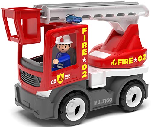 EFKO MULTIGO Drehleiter Leiterwagen mit Spielfigur Feuerwehr Fahrzeug von EFKO