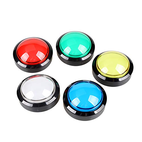 EG STARTS 5x Neue 60mm Kuppelförmige LED Beleuchtete Drucktasten Für Arcade Münze Maschinenspiele (jede Farbe von 1 Stück) von EG STARTS